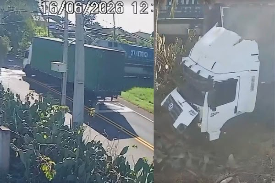 Motorista morre após colisão entre caminhão e trem em distrito de Apucarana