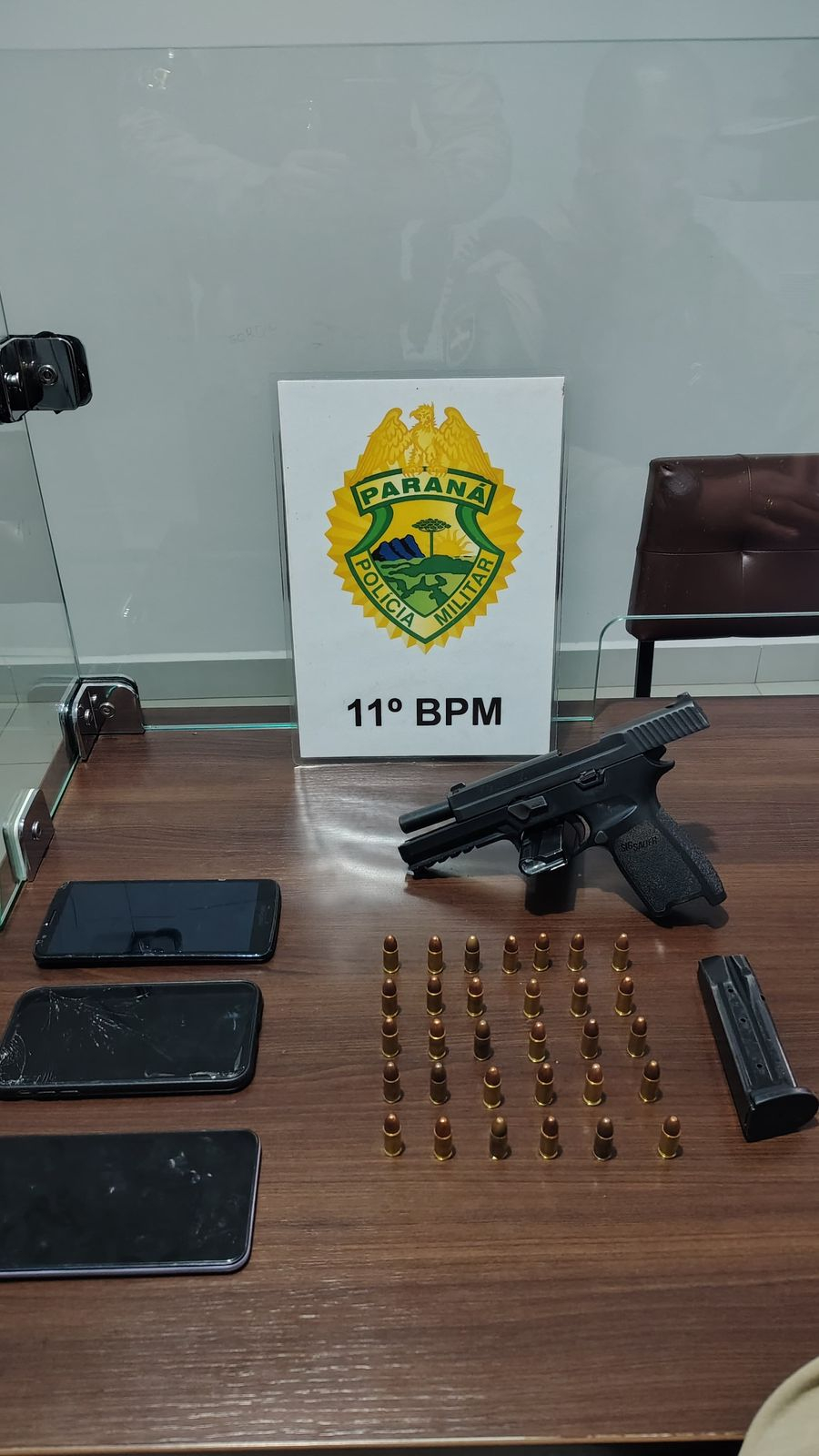 ROCAM prende três suspeitos, apreende pistola 9 mm e cumpre mandados em Campo Mourão e região