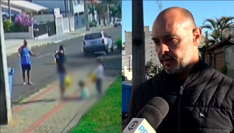 Empresário relata momento em que viu pai chutar filha de 3 anos no Paraná
